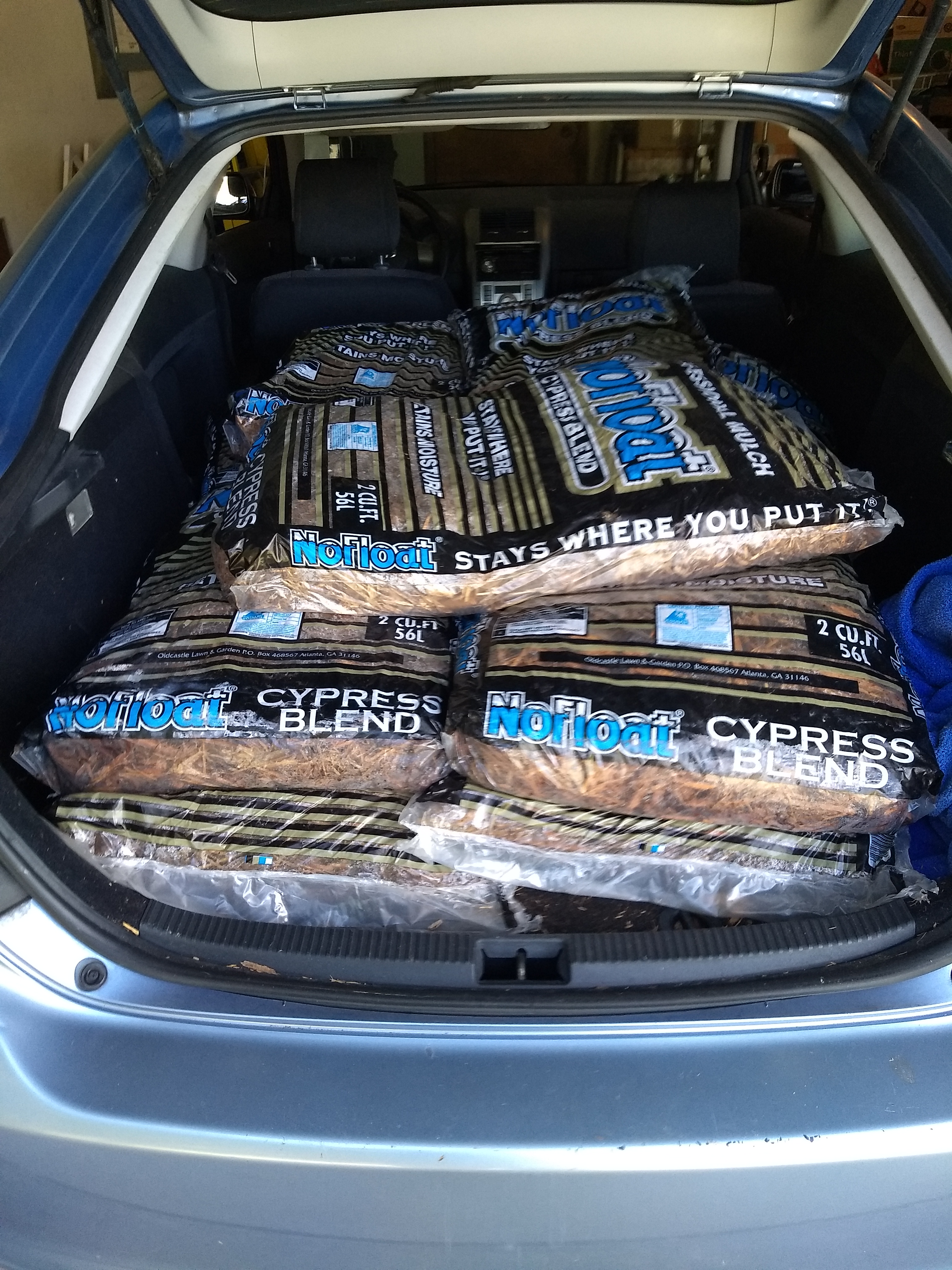 Lots of mulch in the hatchback