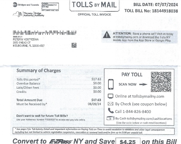NY toll bill