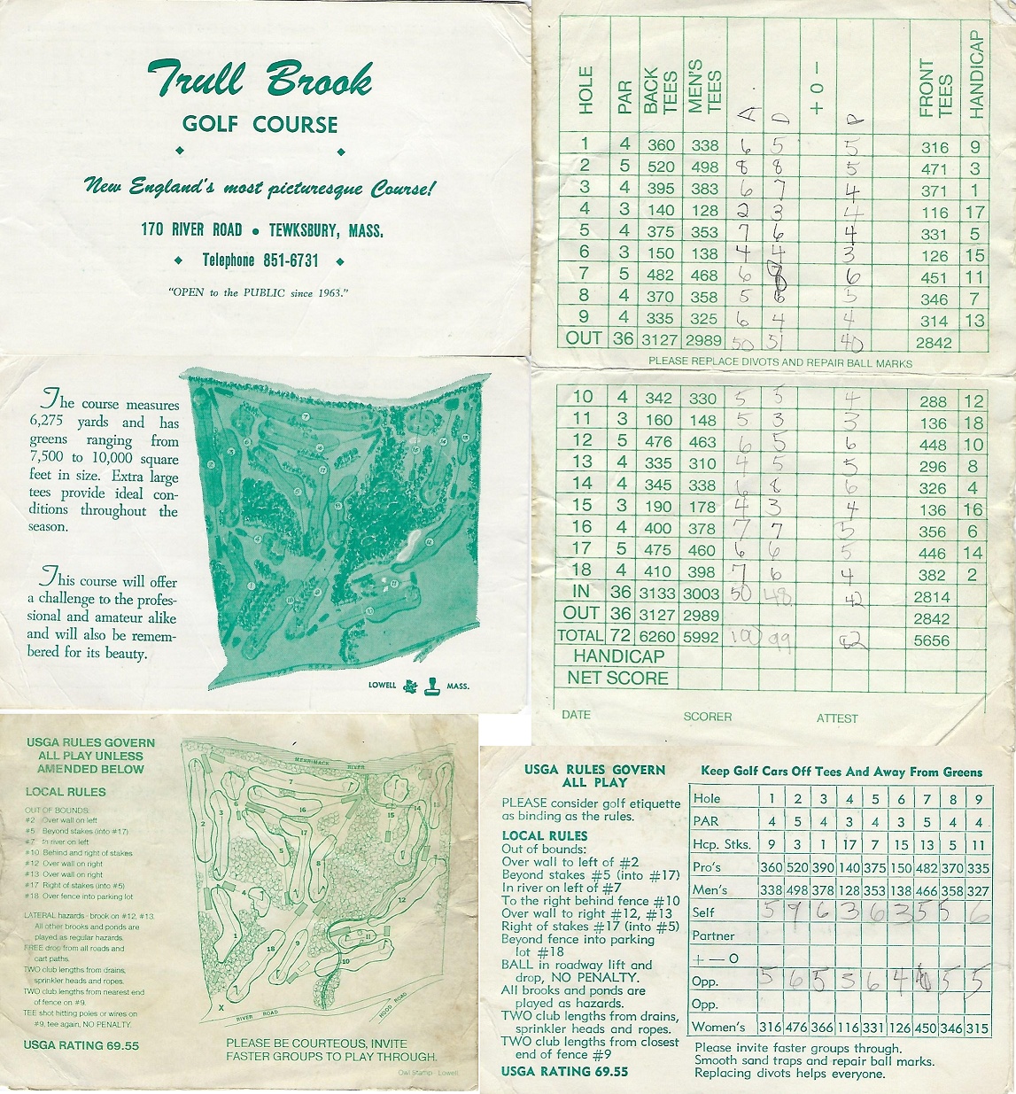 Trull Brook scorecard Trull Brook scorecard