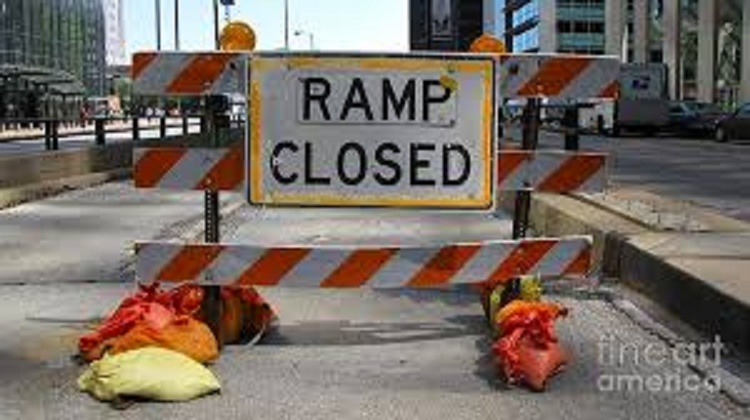Ramp closed sign Ramp closed sign