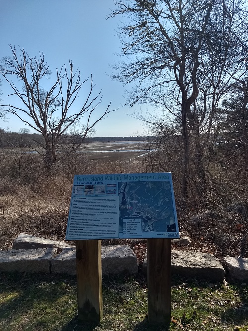 Barn Island sign Barn Island sign