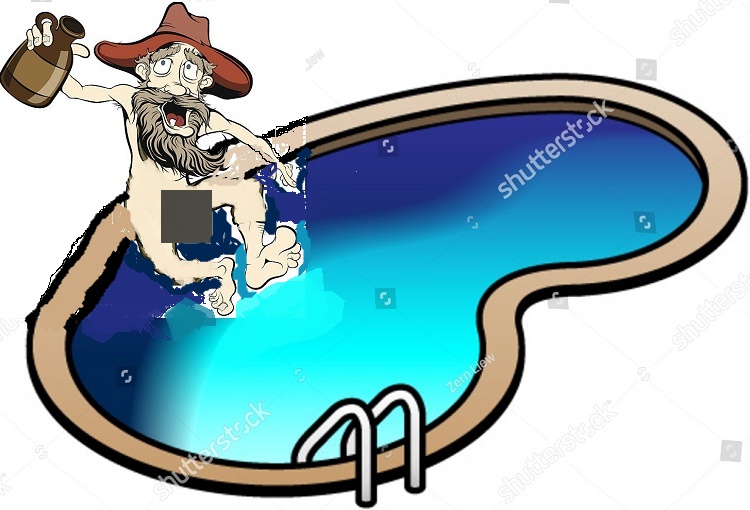 Redneck jumping in pool